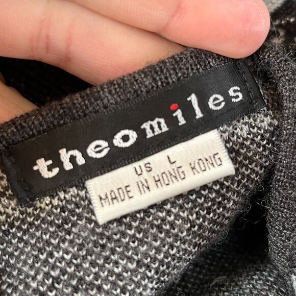 Theo Miles Vintage Pearl Beaded Sweater Vest Gray Sleeveless Wool Blend Missy - Picture 9 of 10